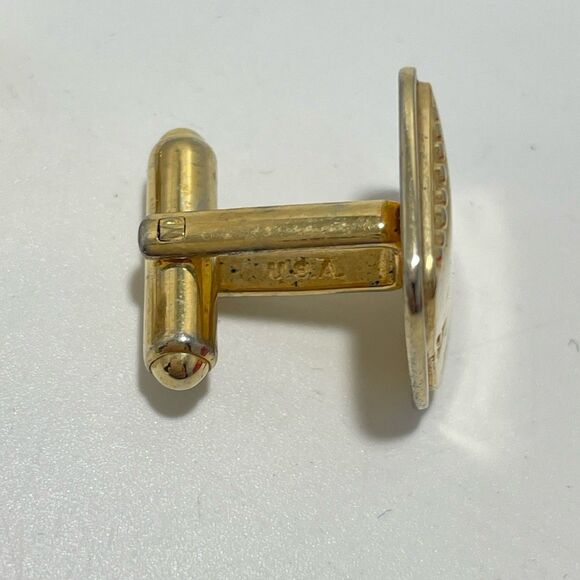 Vintage Spiedel USA Gold Tone Square Cufflinks Mid Century Men’s Jewelry - Picture 2 of 5